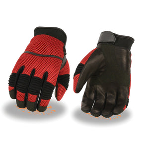 Men's Mesh Racing Gloves w/ Leather Palm