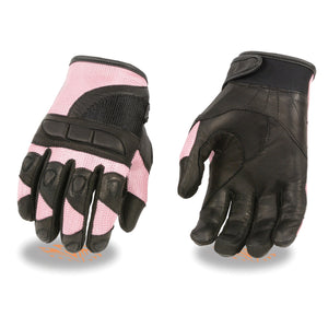 Ladies  Leather/Mesh Combo Racing Gloves w/ Padding