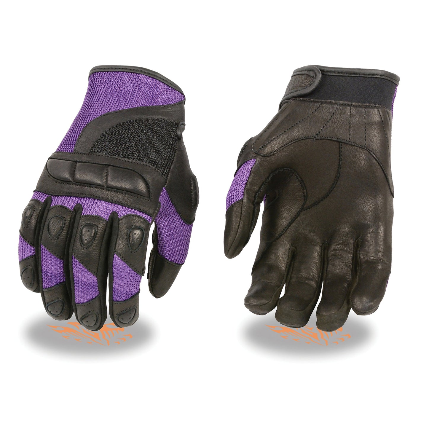 Ladies  Leather/Mesh Combo Racing Gloves w/ Padding