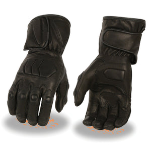 Men's Waterproof Gauntlet Gloves w/ Padded Panels, Gel Palm