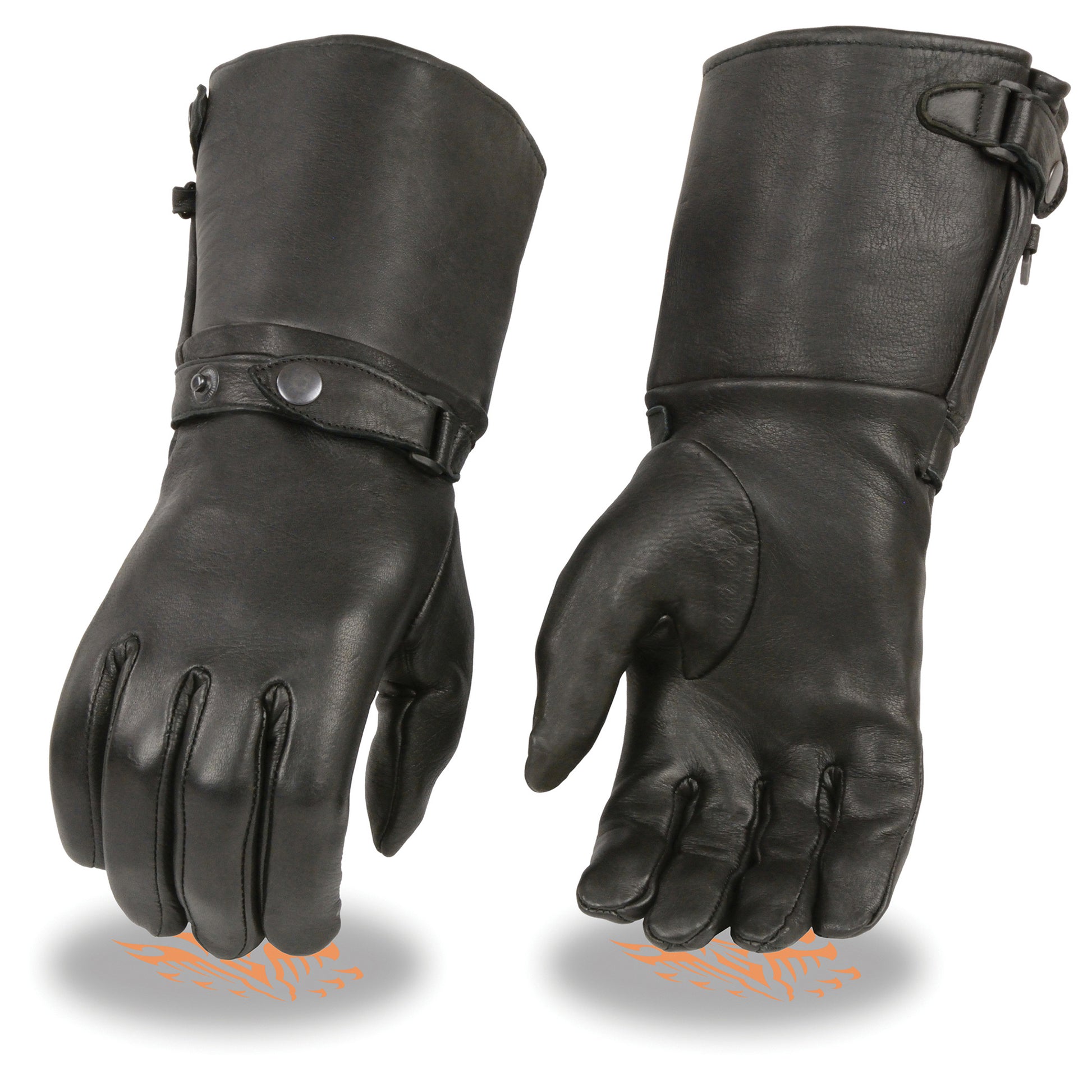 Ladies Deerskin Thermal Lined Gauntlet Gloves w Snap Wrist & Cuff
