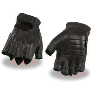 Men's Welted Deerskin Fingerless Gloves w/ Gel Palm