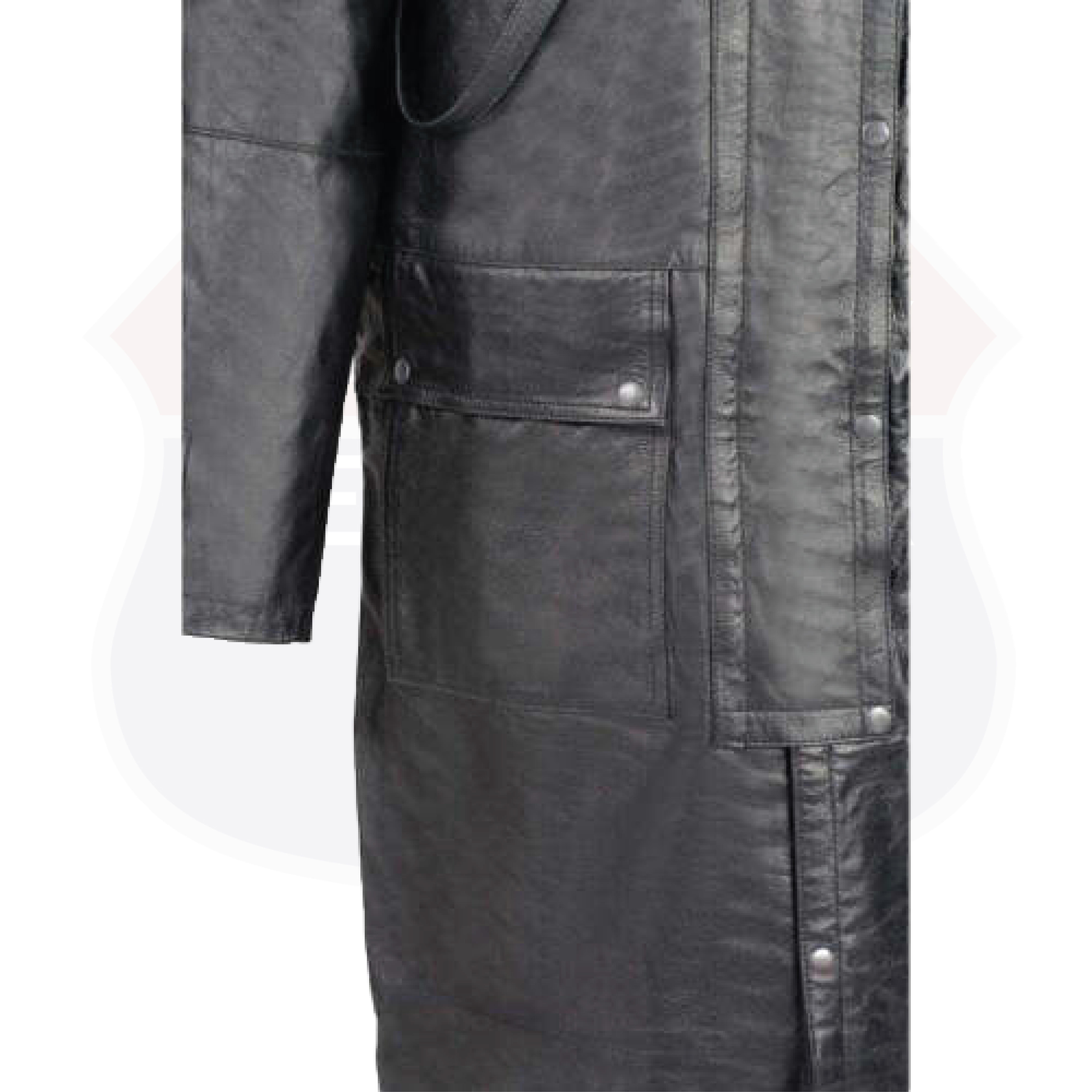 Leather Duster w/ Removable Cape & Leg Straps, Full Length SH910 - HighwayLeather