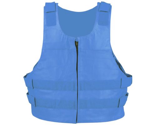 BLUE BULLET PROOF LEATHER VEST