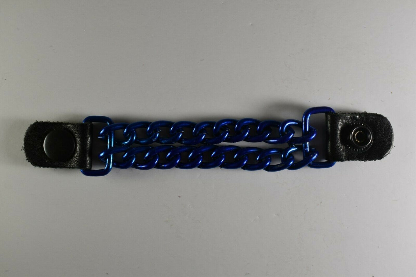 Motorcycle Leather Chain Vest Extender Biker Snap on - VEST (TITANIUM BLUE)