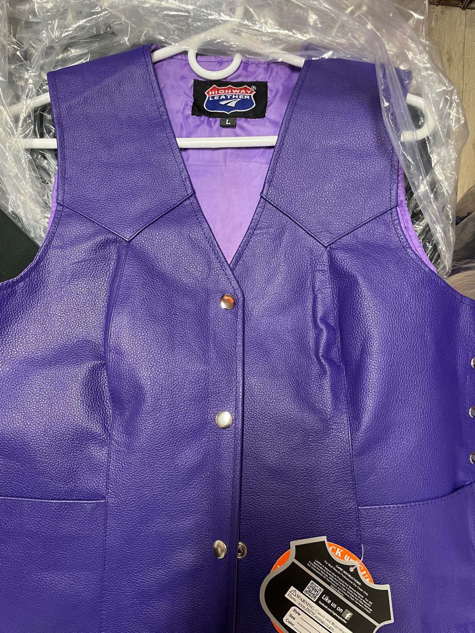 Purple on sale leather vest