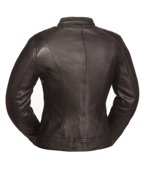 Fashionista Ladies Scooter Leather Jacket Black