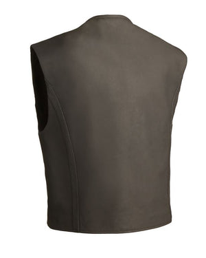 The Cleveland Men Club Leather Vest – Dull Black 
