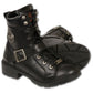 Milwaukee Leather Womens Boots with Lace Front and Zip Closure