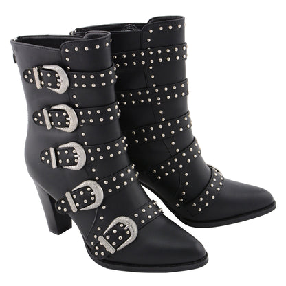 Ladies Buckle Up Boot w/ Studded Bling