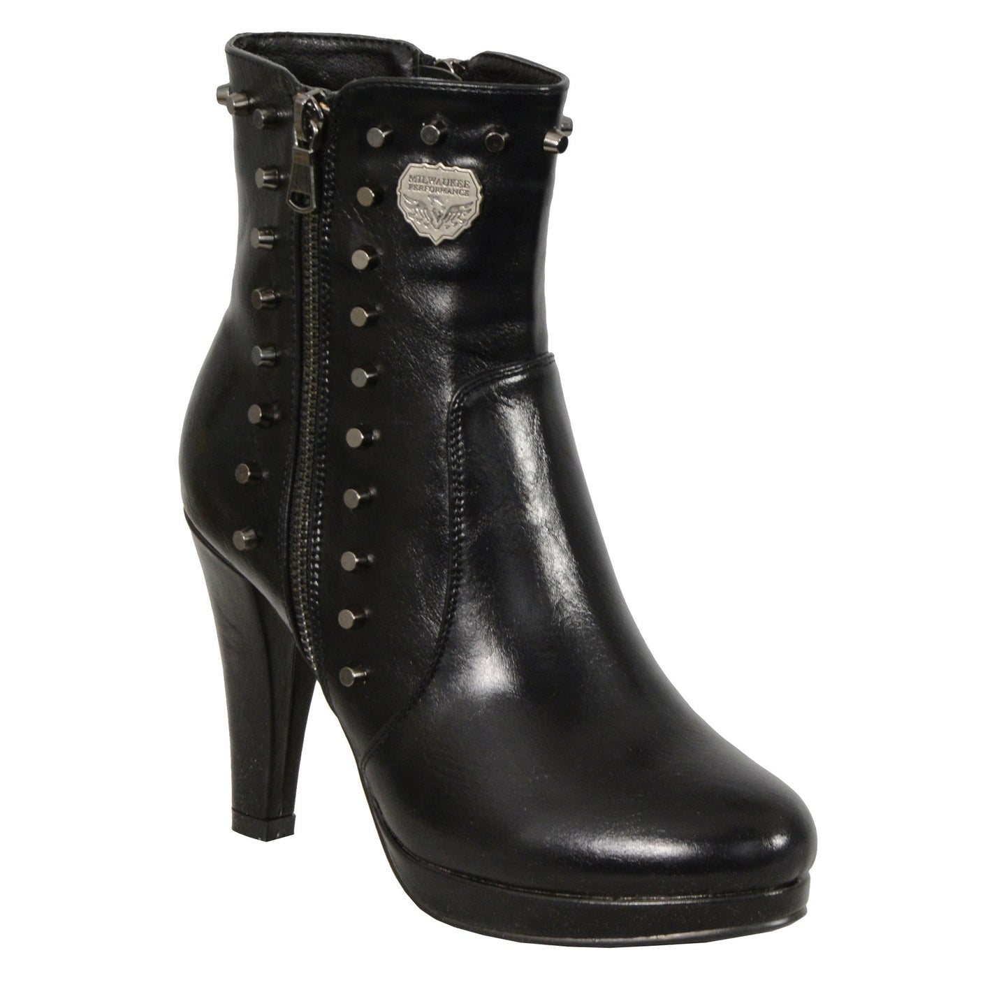 Ladies Spiked Side Zipper Entry High Heel Boot