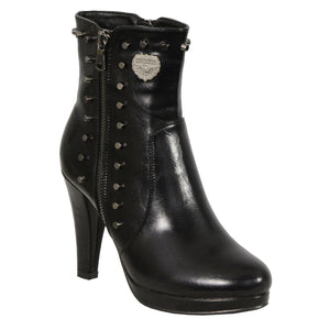 Ladies Spiked Side Zipper Entry High Heel Boot