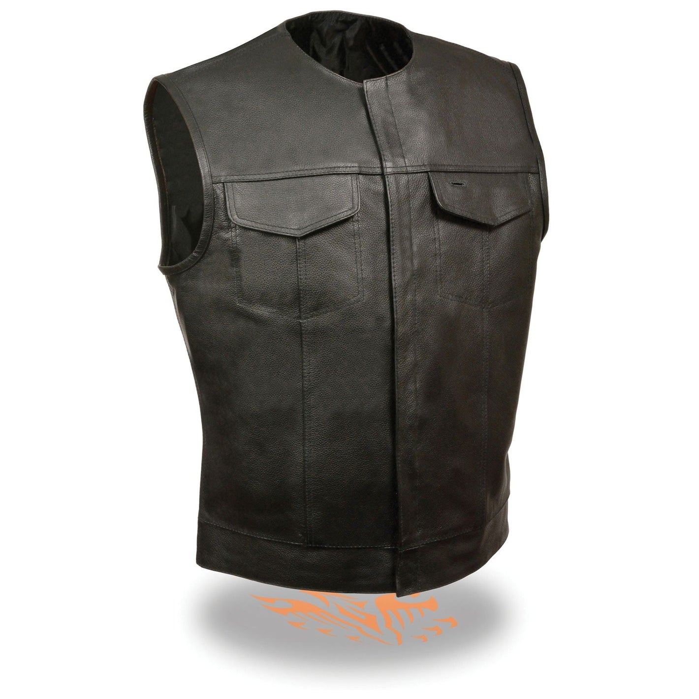 Men's Collarless Concealed Snap Club Vest