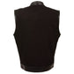 Men's Denim Club Vest w/ Leather Trim & Hidden Zipper