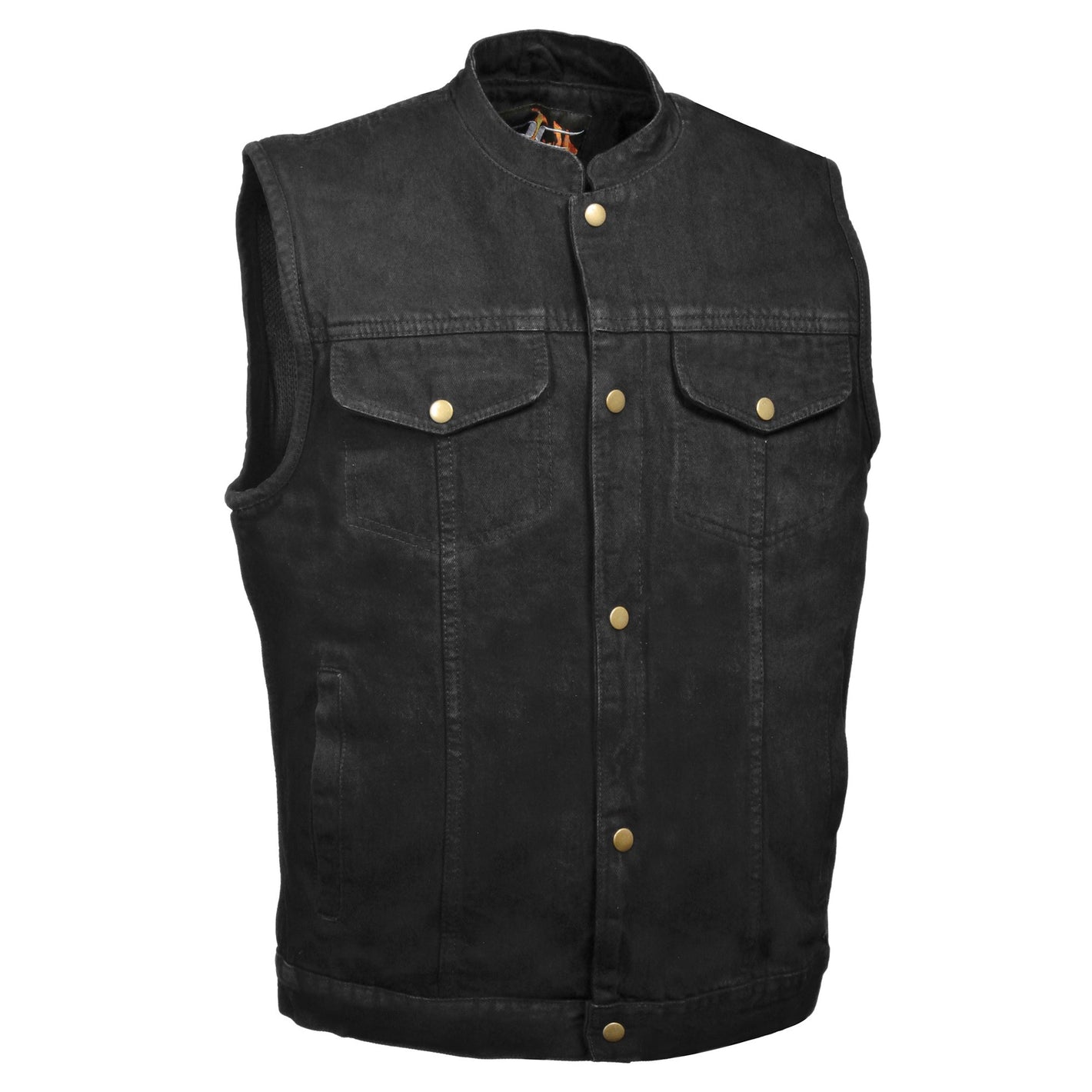 Men's Snap Front Denim Club Vest w/ Gun Pocket