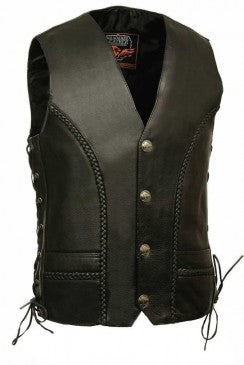 Men's Braided Side Lace Vest w/ Buffalo Snaps