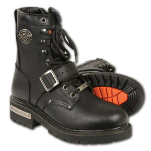Men's Buckled and Lace to Toe Boot w/ Side Zipper Entry