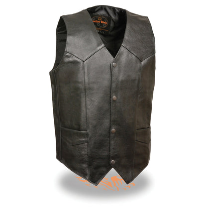 Men's Classic Snap Front Biker Vest
