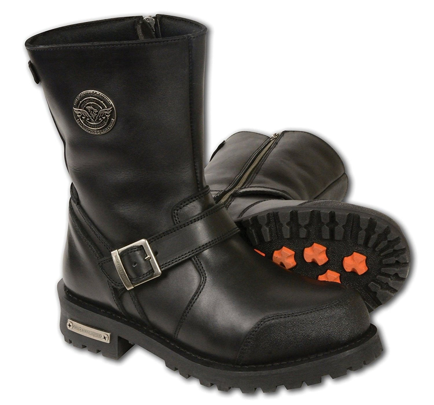  Milwaukee Leather Men's Classic Boots with Buckle Detail