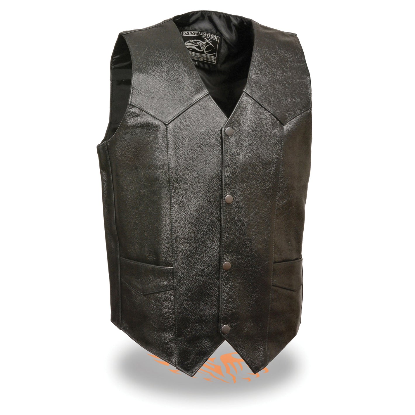 Men's Classic Snap Front Biker Vest