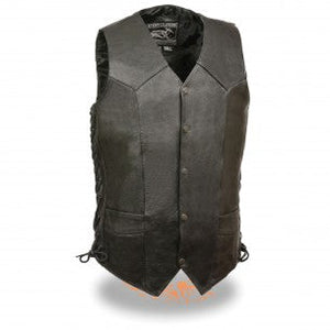 Men's Classic Side Lace Biker Vest - Tall