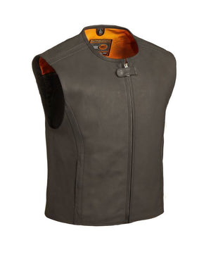 The Cleveland Men Club Leather Vest – Dull Black 