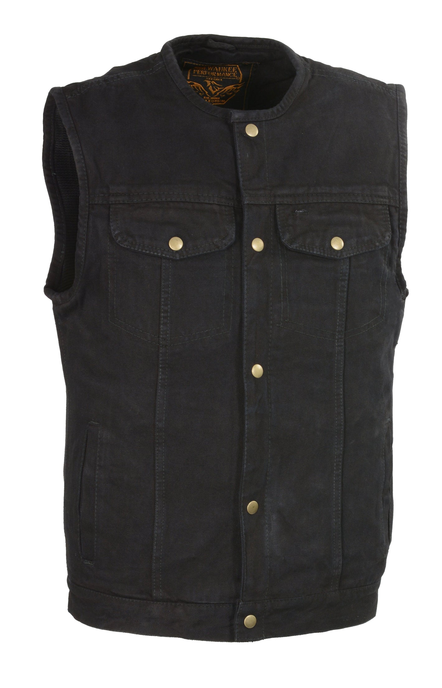 Men's Snap Front Denim Club Vest w/ Gun Pocket
