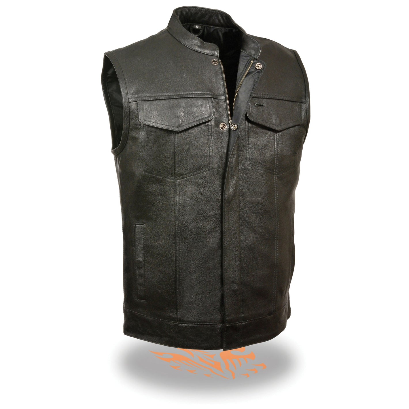 Men's Open Neck Snap/Zip Front Club Style Vest