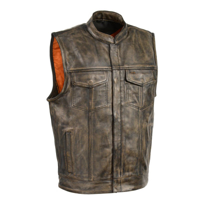 Men's Open Neck Snap/Zip Front Club Vest