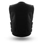 Men's Updated SWAT Team Style Leather Vest Unique Styling Hidden Front Zipper