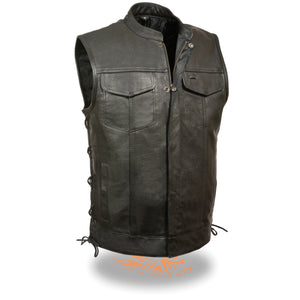 Men's Side Lace Snap/Zip Front Club Vest