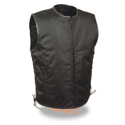 Men's Textile Zipper Front Side Lace Vest