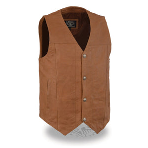 Men's Western Style Plain Side Vest w/ Buffalo Snaps