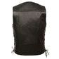 Men's Premium Side Lace Leather Vest w/ Buffalo Snaps