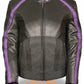 Purple Angel Wings Women Leather Jacket