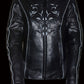 Black Tribal Eagle Embroidery leather jacket