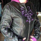 Purple Reflective Tribal Eagle Embroidery leather jacket - Reflective