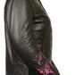 Hot pink butterfly leather jacket - Reflective