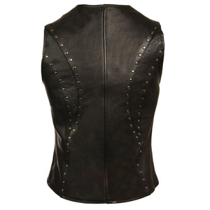 Women's Zipper Front Vest w/ Studding Detail