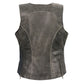 Women's Vintage Slate Snap Front Vest w/ Racing Stripes