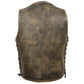 Men's Brown Distressed 10 Pocket Vest MLM3540BEIGE
