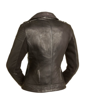 New The Iris Ladies Leather Motorcycle Jacket