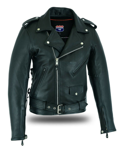 Highway Leather Old School Police Style Motorcycle Leather Jacket