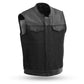 Biker Denim Club Style Vest 49/51 Leather and Denim Combo