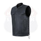 SOA Men's Leather Vest Anarchy Motorcycle Club Concealed Carry Side Lace 685SPT