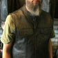 Anarchist Biker Club Leather vest with Gun pockets one piece back for patches