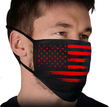Face Mask 100% Cotton "BLK&RED US FLAG" Motorcycle facemask for Bikers FMD1017