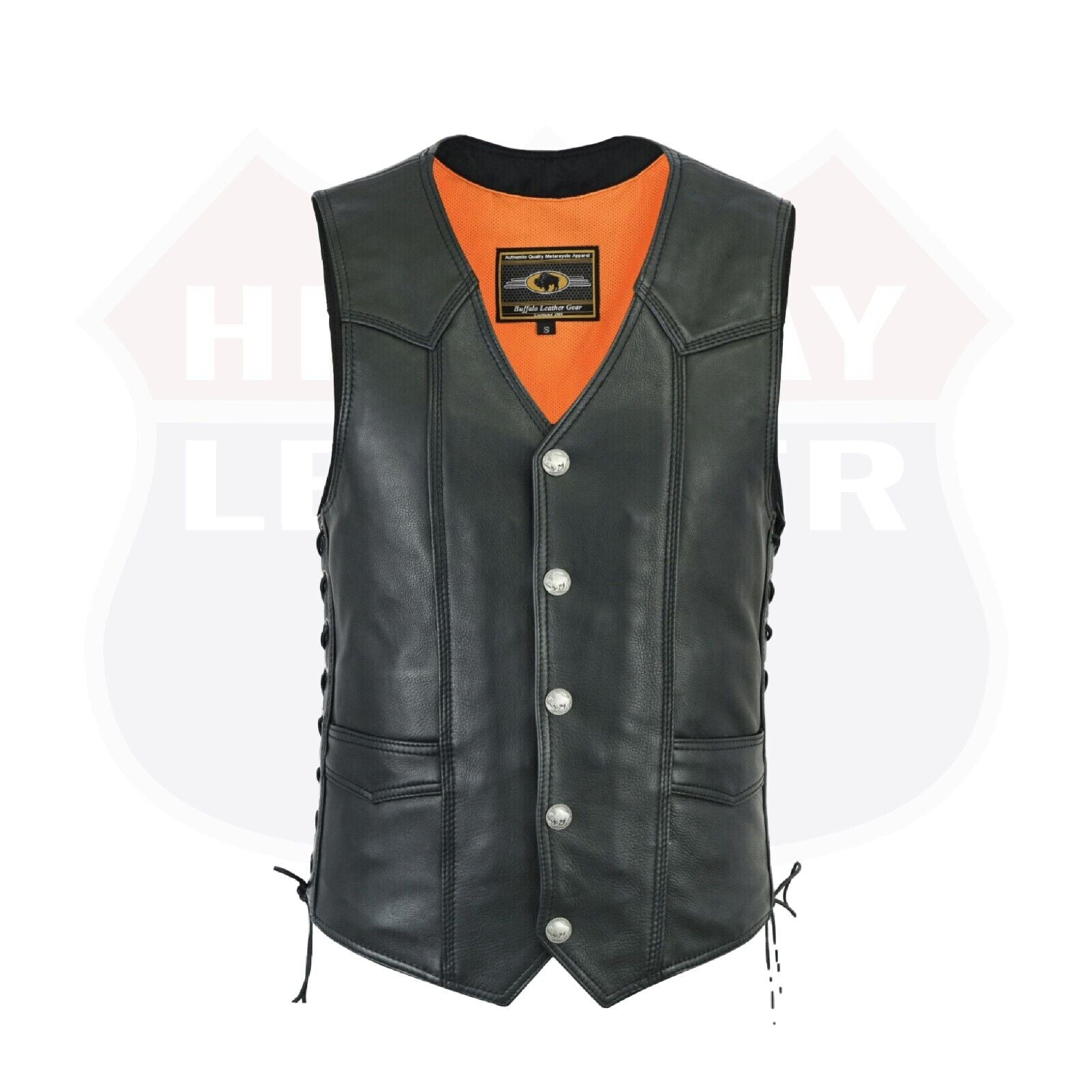 Event Leather Men's Classic Side Lace *Pre-Patched* Vest (23 Patches)  **ELM3920