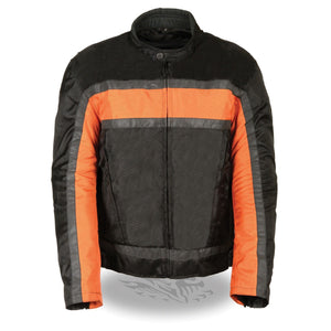 Men's Textile Racer Jacket w/ Reflective Stripes