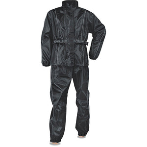 Ladies Black Rain Suit Oxford Nylon Lightweight & Water Resistant